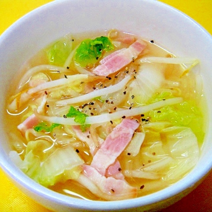 白菜 ベーコン スープ